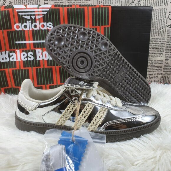 adidas Silver and Cream Athletic Sneakers - Picture 5 of 5